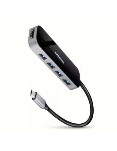 AXAGON HMC-6H4A USB-Hub, 4x USB-A + HDMI, USB-C 3.2 Gen 1, PD 100W - 20 cm USB-C-Kabel