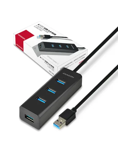 AXAGON HUE-S2BL USB-A-Hub, 4x USB 3.0, externe Stromversorgung - 1,2 m