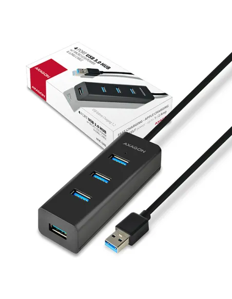 AXAGON HUE-S2BL USB-A-Hub, 4x USB 3.0, externe Stromversorgung - 1,2 m