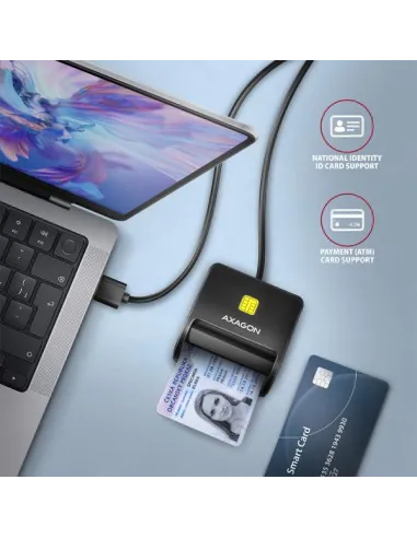 AXAGON CRE-SM3SD USB Smart Card & SD/microSD/SIM Card FlatReader