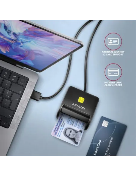 AXAGON CRE-SM3SD USB Smart Card & SD/microSD/SIM Card FlatReader
