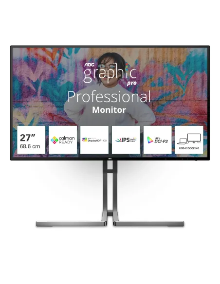 AOC U3 U27U3CV Monitor PC 68,6 cm (27") 3840 x 2160 Pixel 4K Ultra HD LCD Nero