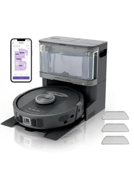 Shark RV2800YEEU aspirapolvere robot Nero, Argento