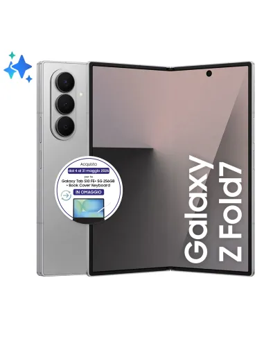 Samsung Galaxy Z Fold7 Smartphone AI, RAM 12GB, 256GB, Display 6,5" 8'', Camera 200MP, Batteria a lunga durata, Silver Shadow