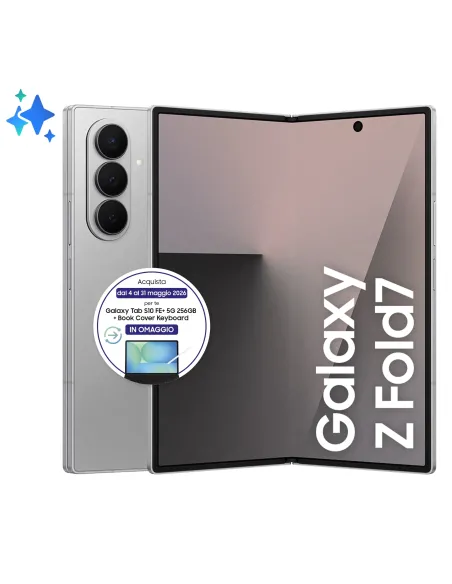 Samsung Galaxy Z Fold7 Smartphone AI, RAM 12GB, 256GB, Display 6,5" 8'', Camera 200MP, Batteria a lunga durata, Silver Shadow