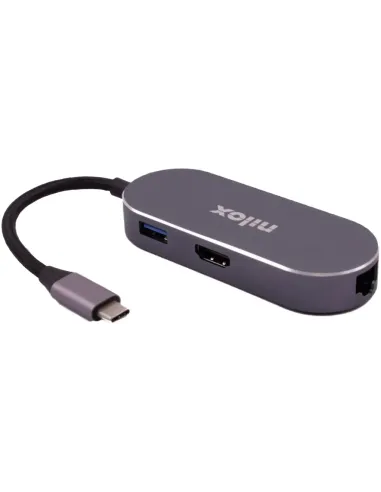 Nilox MINI DOCKING STAT HDMI 3USB PD ETH USB tipo-C 0 Mbit s
