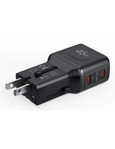 Celly MULTIPLUGSL45W Caricabatterie per dispositivi mobili Cuffie, Smartphone, Tablet Nero AC Ricarica rapida Interno