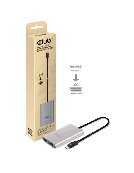 CLUB3D Thunderbolt™ 3 to Displayport™ 1.2 Dual Monitor 4K 60Hz