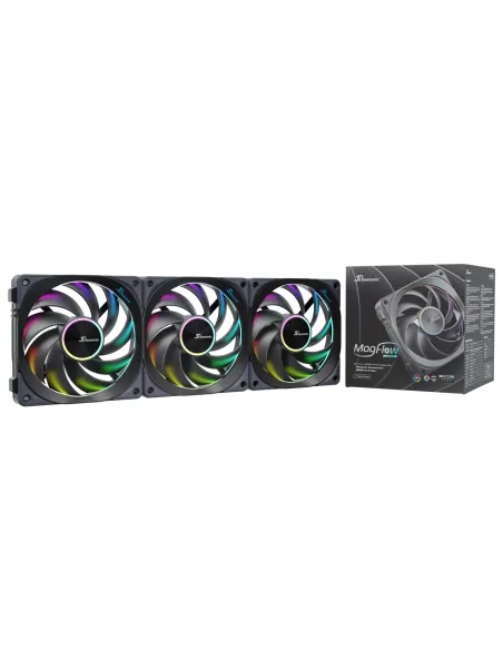 Seasonic MagFlow ARGB Case per computer Ventilatore 12 cm Nero 3 pz