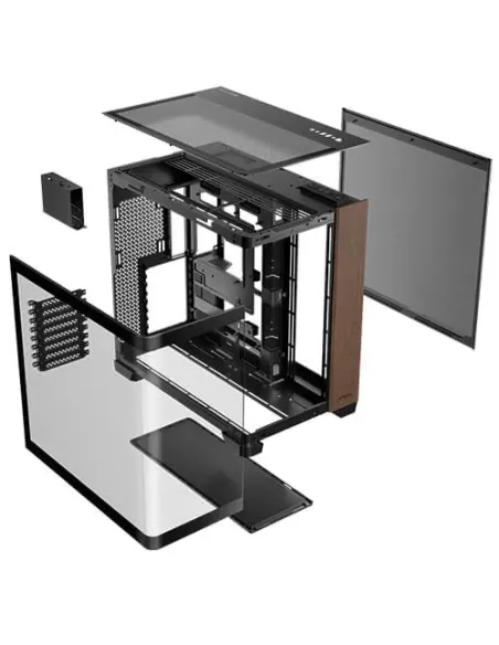 Antec C8 Curve Wood Full Tower Nero, Trasparente, Legno