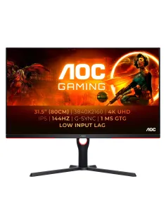 AOC G3 U32G3X BK Monitor PC 80 cm (31.5") 3840 x 2160 Pixel 4K Ultra HD LED Nero, Rosso