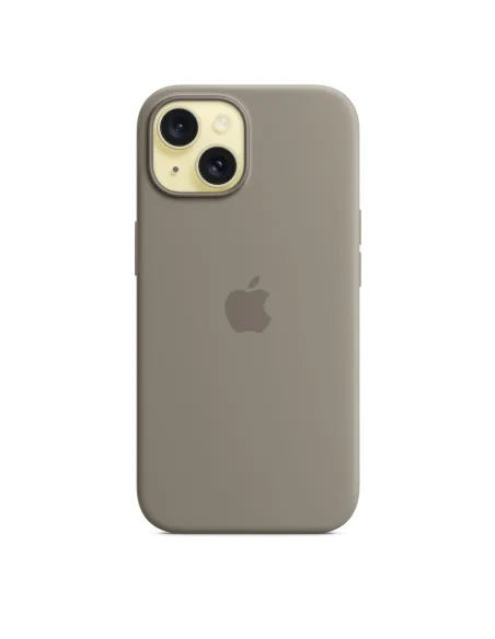 Apple Custodia MagSafe in silicone per iPhone 15 - Grigio creta