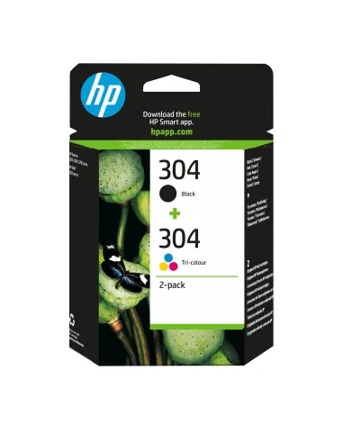HP Confezione da 2 cartucce di inchiostro nero in tricromia originali 304
