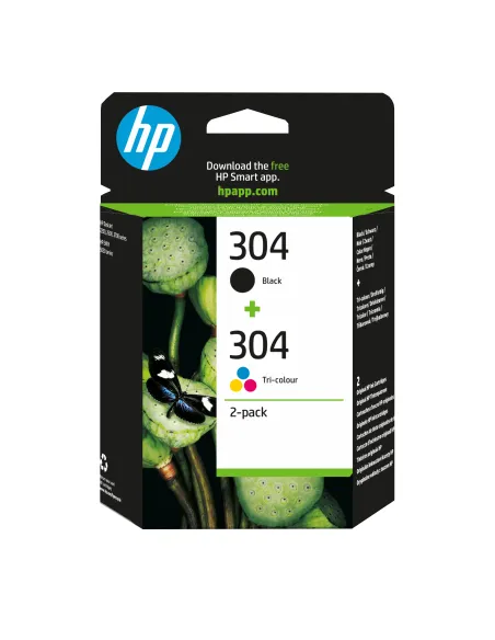 HP Confezione da 2 cartucce di inchiostro nero in tricromia originali 304