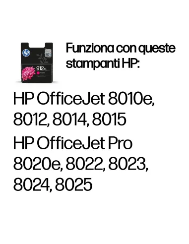 HP Cartuccia di inchiostro magenta originale 912XL ad alta capacità