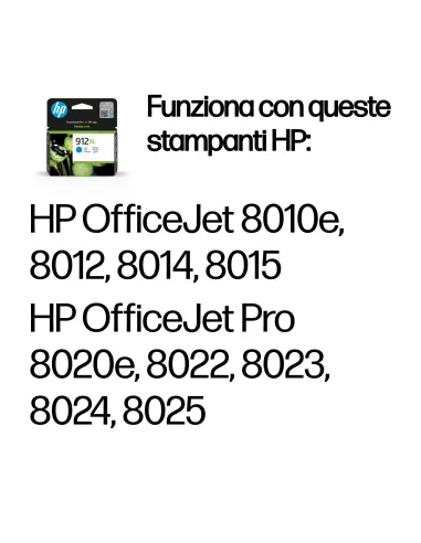 HP Cartuccia di inchiostro ciano originale 912XL ad alta capacità