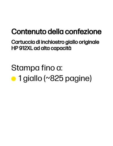 HP Cartuccia di inchiostro giallo originale 912XL ad alta capacità