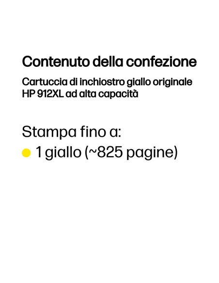 HP Cartuccia di inchiostro giallo originale 912XL ad alta capacità