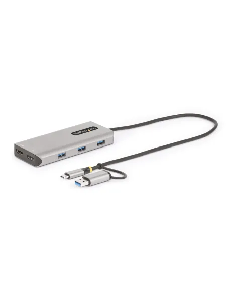 StarTech.com Adattatore multiporta USB-C con dongle USB-C a USB-A, doppio HDMI (4K30Hz 1080p60Hz), Hub USB-A 5Gbps a 3 porte,