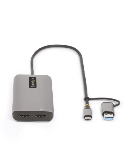 StarTech.com Adattatore multiporta USB-C con dongle USB-C a USB-A, doppio HDMI (4K30Hz 1080p60Hz), Hub USB-A 5Gbps a 3 porte,