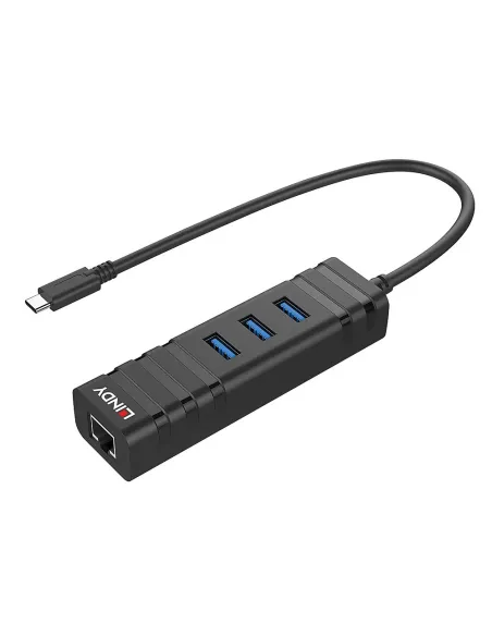 Lindy 43249 hub di interfaccia USB 3.2 Gen 1 (3.1 Gen 1) Type-C 5000 Mbit s Nero