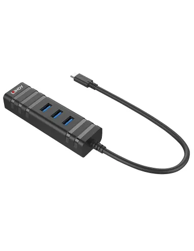 Lindy 43249 hub di interfaccia USB 3.2 Gen 1 (3.1 Gen 1) Type-C 5000 Mbit s Nero