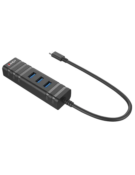 Lindy 43249 hub di interfaccia USB 3.2 Gen 1 (3.1 Gen 1) Type-C 5000 Mbit s Nero