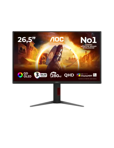AOC G4 Q27G4ZD Monitor PC 67,3 cm (26.5") 2560 x 1440 Pixel Quad HD QD-OLED Nero, Rosso