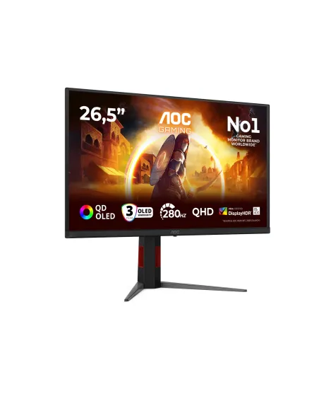 AOC G4 Q27G4ZD Monitor PC 67,3 cm (26.5") 2560 x 1440 Pixel Quad HD QD-OLED Nero, Rosso