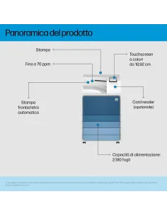 HP LaserJet Enterprise 8501x Bianco e nero Stampante 2