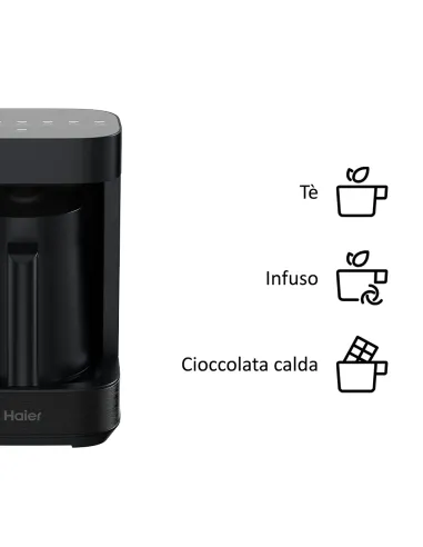 Haier Multi Beverage I-Master Serie 5 Nero, Salvaspazio 3 in 1, 6 programmi automatici