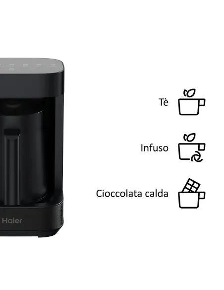 Haier Multi Beverage I-Master Serie 5 Nero, Salvaspazio 3 in 1, 6 programmi automatici