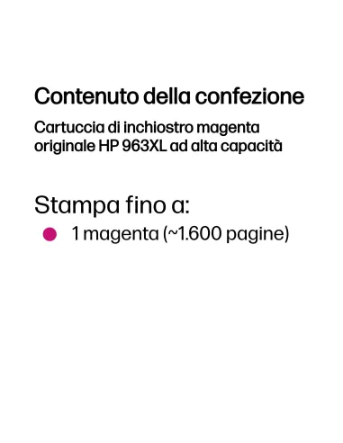 HP Cartuccia di inchiostro magenta originale 963XL ad alta capacità