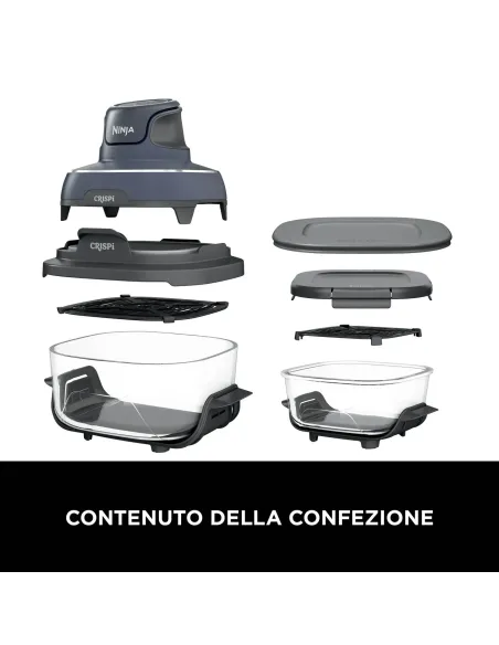Ninja Friggitrice ad aria portatile 4 in 1 in vetro CRISPi Blu FN101EUGY