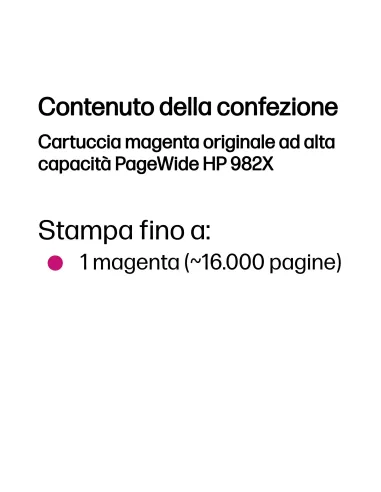 HP Cartuccia magenta originale ad alta capacità PageWide 982X