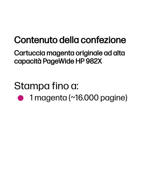 HP Cartuccia magenta originale ad alta capacità PageWide 982X