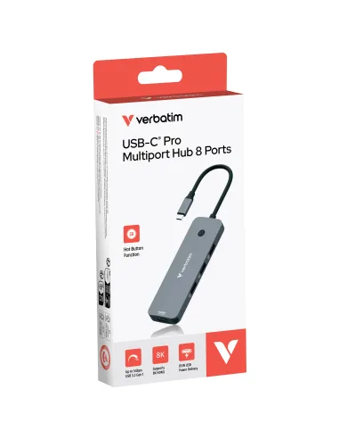Verbatim CMH-08 USB tipo-C 5000 Mbit s Argento