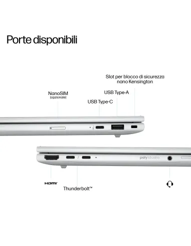 HP EliteBook 8 G1i Next Gen AI PC Wolf Pro Security Edition Copilot+ PC Intel Core Ultra 7 256V Computer portatile 40,6 cm