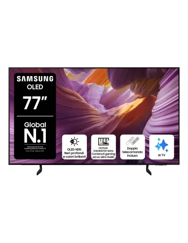 Samsung OLED AI TV 77" QE77S85FAEXZT 4K, Processore NQ4 AI Gen2, 4K AI Upscaling, Schermo antiriflesso, OLED HDR, Dolby Atmos &