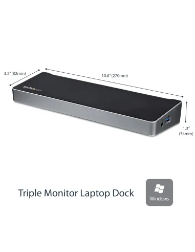 StarTech.com Docking station USB 3.0 a tre monitor - 1x HDMI - 2x DisplayPort - Dock portatile con Hub USB integrata a 5 porte