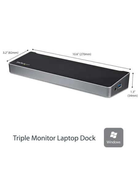 StarTech.com Docking station USB 3.0 a tre monitor - 1x HDMI - 2x DisplayPort - Dock portatile con Hub USB integrata a 5 porte