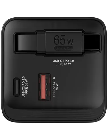 Verbatim GaN Charger 65W Universale Nero AC Ricarica rapida Interno