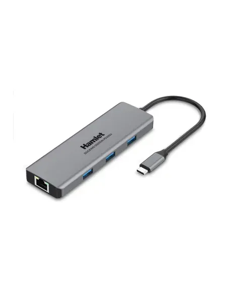 Hamlet HDKC-PD200 replicatore di porte e docking station per laptop Cablato USB 3.2 Gen 1 (3.1 Gen 1) Type-C Grigio