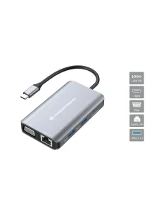 Conceptronic DONN21G replicatore di porte e docking station per laptop Cablato USB 3.2 Gen 1 (3.1 Gen 1) Type-C Grigio 2