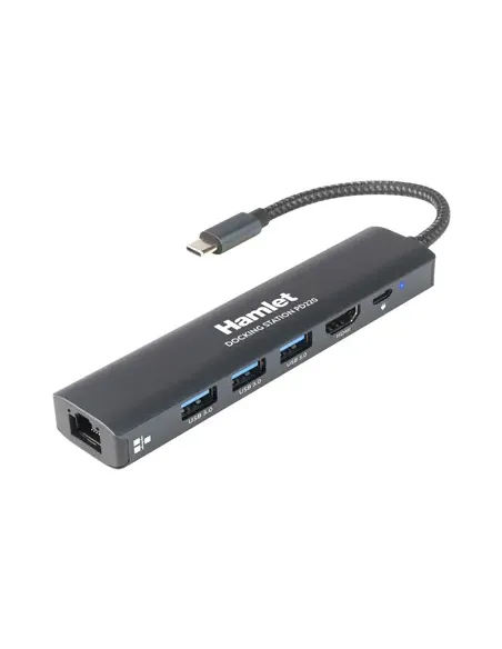 Hamlet HDKC-PD220 replicatore di porte e docking station per laptop Cablato USB 3.2 Gen 1 (3.1 Gen 1) Type-C Alluminio