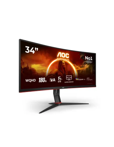 AOC G2 CU34G2XP Monitor PC 86,4 cm (34") 3440 x 1440 Pixel UltraWide Quad HD LED Nero, Rosso