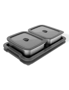 Weber 3400220 recipiente per cibo Rettangolare Contenitore Nero, Acciaio inox 2 pz
