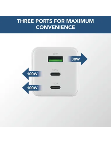 Cellularline Multipower 100W Kit - Smartphone, tablet e laptop Caricabatterie da rete USB-C 100W con cavo USB-C to USB-C
