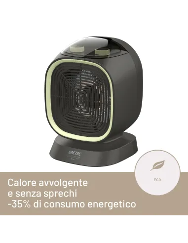 Imetec Silent Power Protection, Termoventilatore silenzioso, 2100 W, Stufetta Elettrica, Timer spegnimento programmabile,