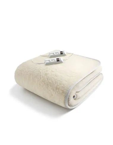 Imetec Scaldasonno matrimoniale 150x160 cm, 50% Lana e merino, 2 temperature, Dispositivo sicurezza electro block, Made in italy